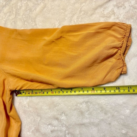 Antilia Femme Blouse Large Light Orange Peasant Smocked Hem 3/4 Slvs Rayon Boho - Picture 12 of 12